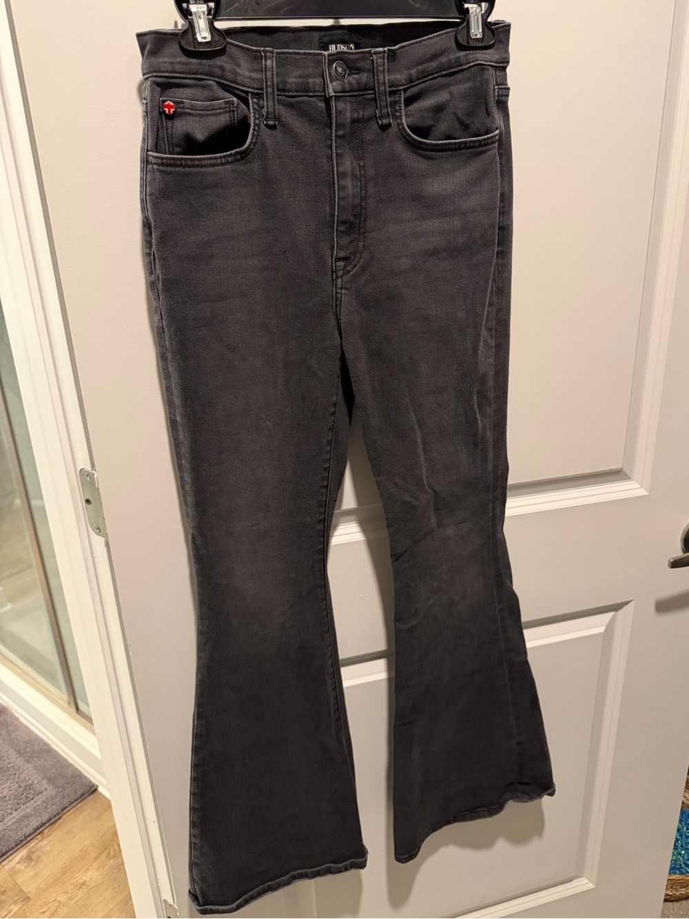 Hudson Jeans Black Flared Wide-Leg Jeans